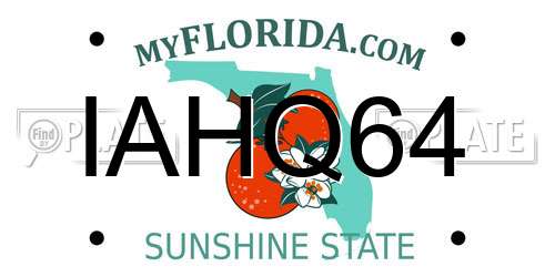 IAHQ64 Florida License Plate