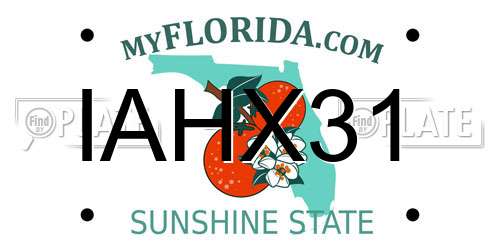 IAHX31 Florida License Plate