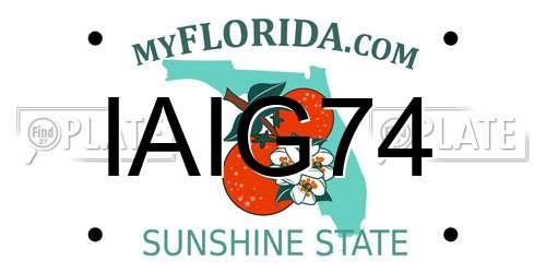 IAIG74 Florida License Plate