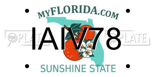 IAIV78 Florida License Plate