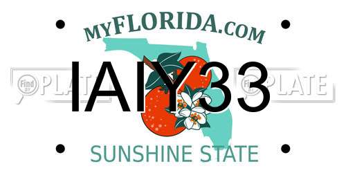 IAIY33 Florida License Plate