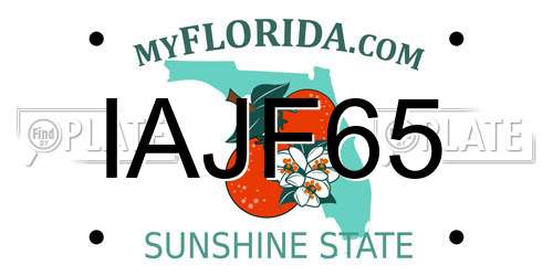IAJF65 Florida License Plate