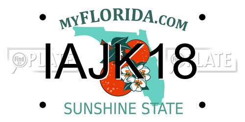 IAJK18 Florida License Plate