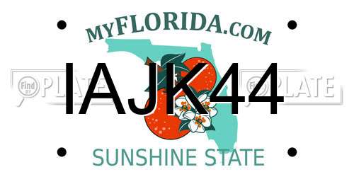 IAJK44 Florida License Plate