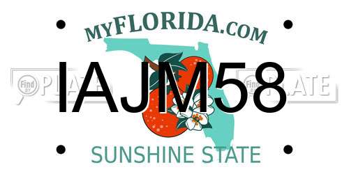 IAJM58 Florida License Plate