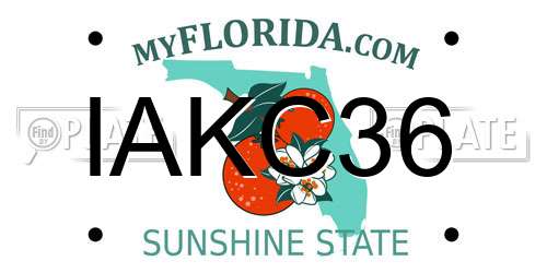 IAKC36 Florida License Plate