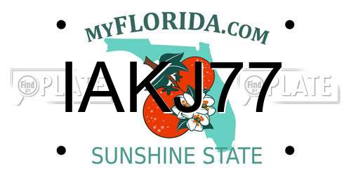 IAKJ77 Florida License Plate