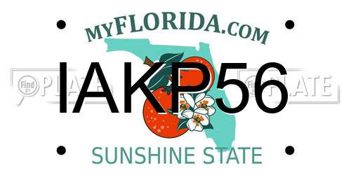 IAKP56 Florida License Plate