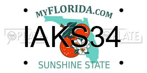 IAKS34 Florida License Plate