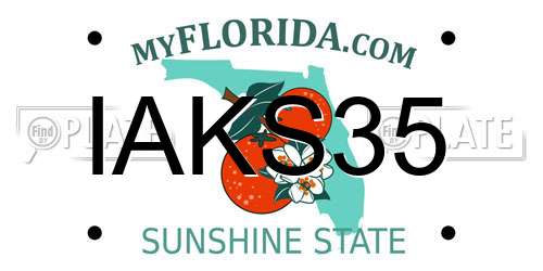 IAKS35 Florida License Plate