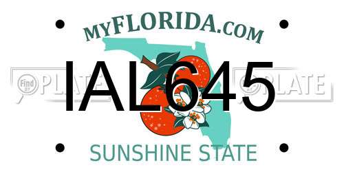 IAL645 Florida License Plate