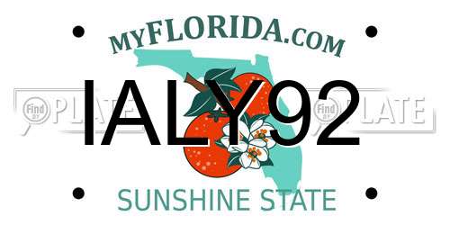 IALY92 Florida License Plate