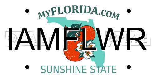 IAMFLWR Florida License Plate