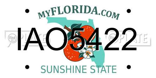 IAO5422 Florida License Plate