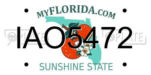 IAO5472 Florida License Plate