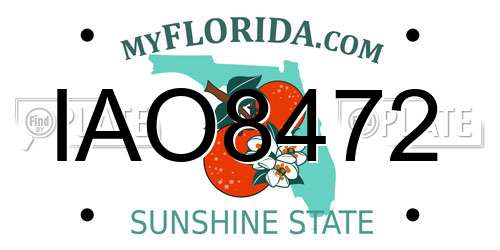 IAO8472 Florida License Plate