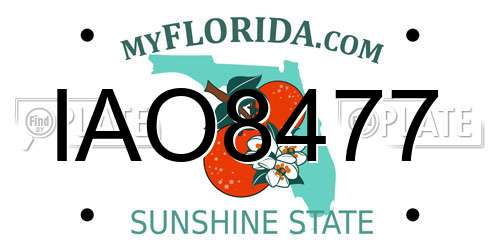 IAO8477 Florida License Plate
