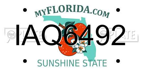 IAQ6492 Florida License Plate