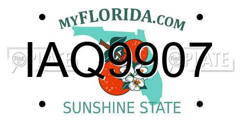 IAQ9907 Florida License Plate