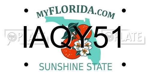 IAQY51 Florida License Plate