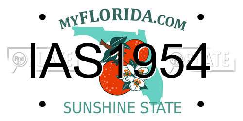 IAS1954 Florida License Plate