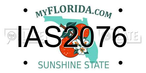 IAS2076 Florida License Plate