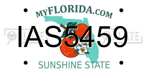 IAS5459 Florida License Plate