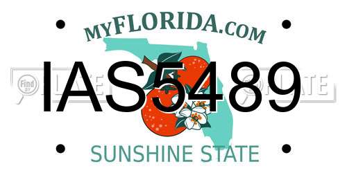 IAS5489 Florida License Plate