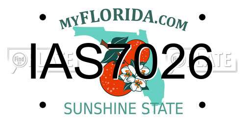 IAS7026 Florida License Plate