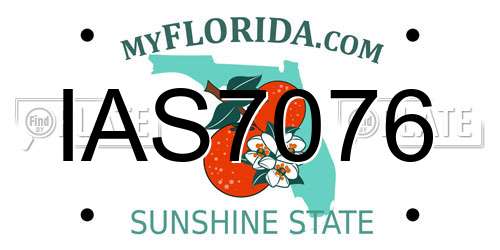 IAS7076 Florida License Plate