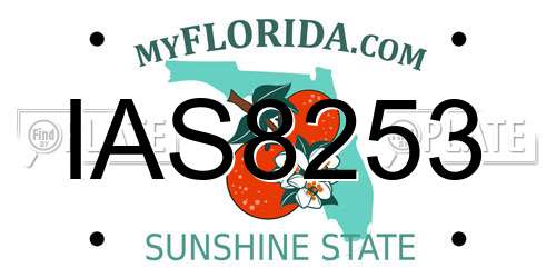 IAS8253 Florida License Plate