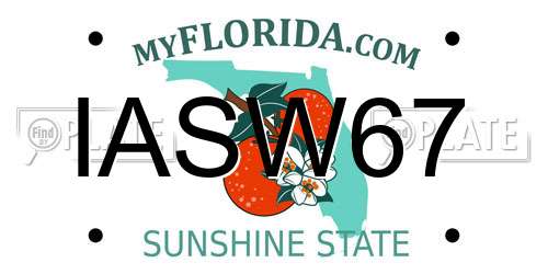 IASW67 Florida License Plate