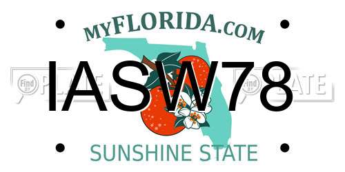 IASW78 Florida License Plate