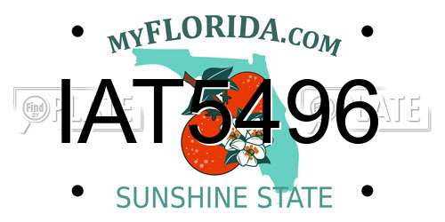 IAT5496 Florida License Plate