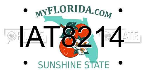 IAT8214 Florida License Plate