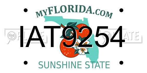 IAT9254 Florida License Plate