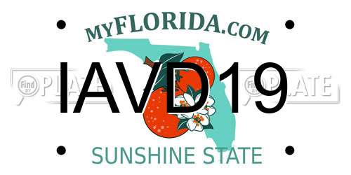 IAVD19 Florida License Plate