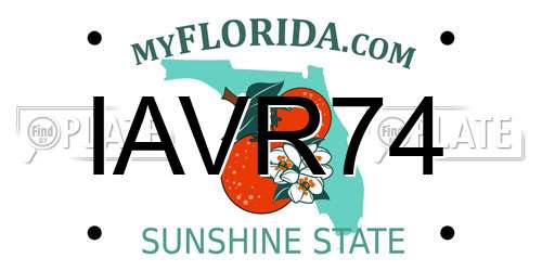 IAVR74 Florida License Plate