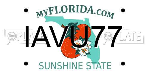 IAVU77 Florida License Plate