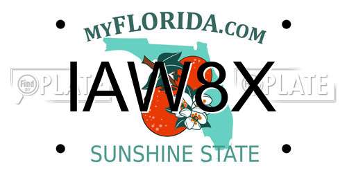 IAW8X Florida License Plate