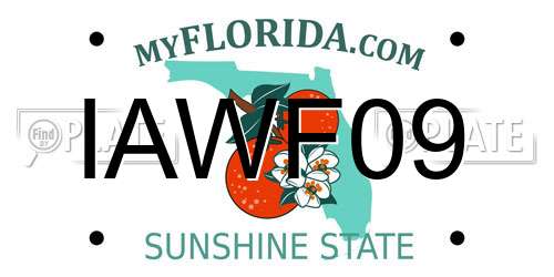 IAWF09 Florida License Plate