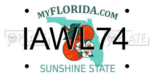 IAWL74 Florida License Plate