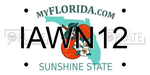 IAWN12 Florida License Plate