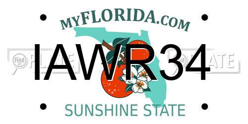 IAWR34 Florida License Plate