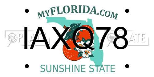 IAXQ78 Florida License Plate