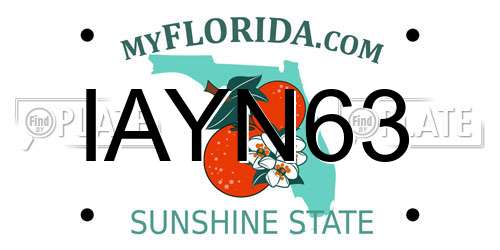 IAYN63 Florida License Plate