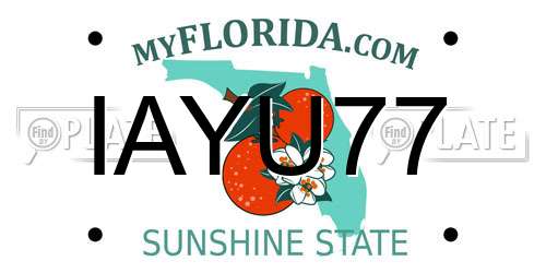 IAYU77 Florida License Plate