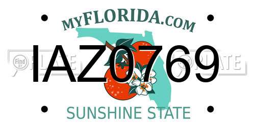 IAZ0769 Florida License Plate