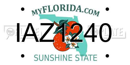 IAZ1240 Florida License Plate