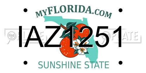 IAZ1251 Florida License Plate